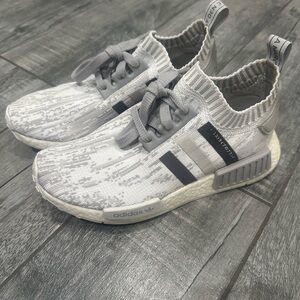 Adidas NMD R1 Light Gray and White Sneakers